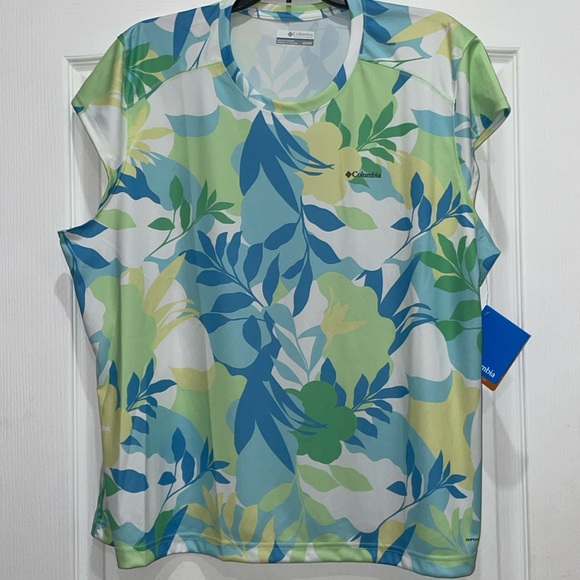 NWT COLUMBIA WOMENS SUMMERDRY SHORT SLEEVE PRINTED TEE. OMNI WICK QUICK DRY. - Picture 9 of 10